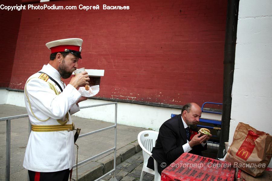 People, Person, Human, Sailor Suit, Clothing, Overcoat, Suit