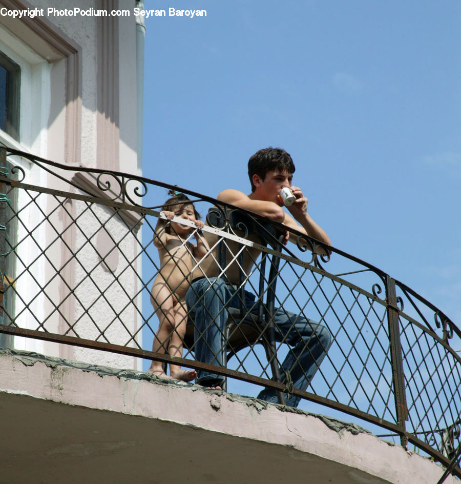 People, Person, Human, Balcony, Construction, Scaffolding