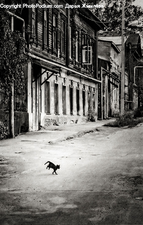 Alley, Alleyway, Road, Street, Town, Brick, Cabin
