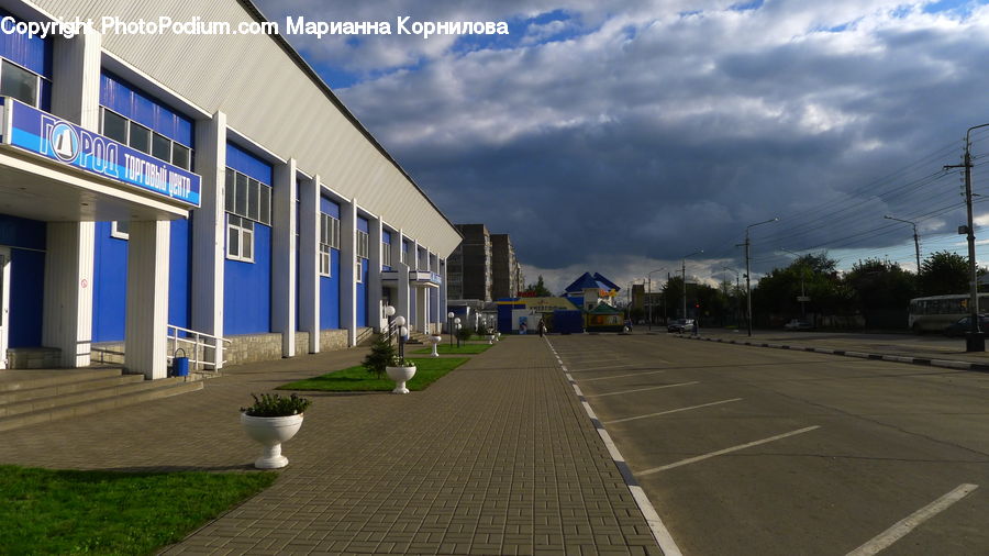 Boardwalk, Path, Pavement, Sidewalk, Walkway, Building, Office Building