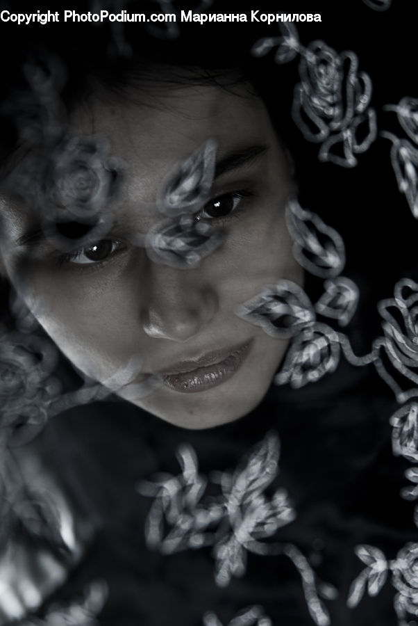 Smoke, Female, Person, Portrait, Art, Sculpture