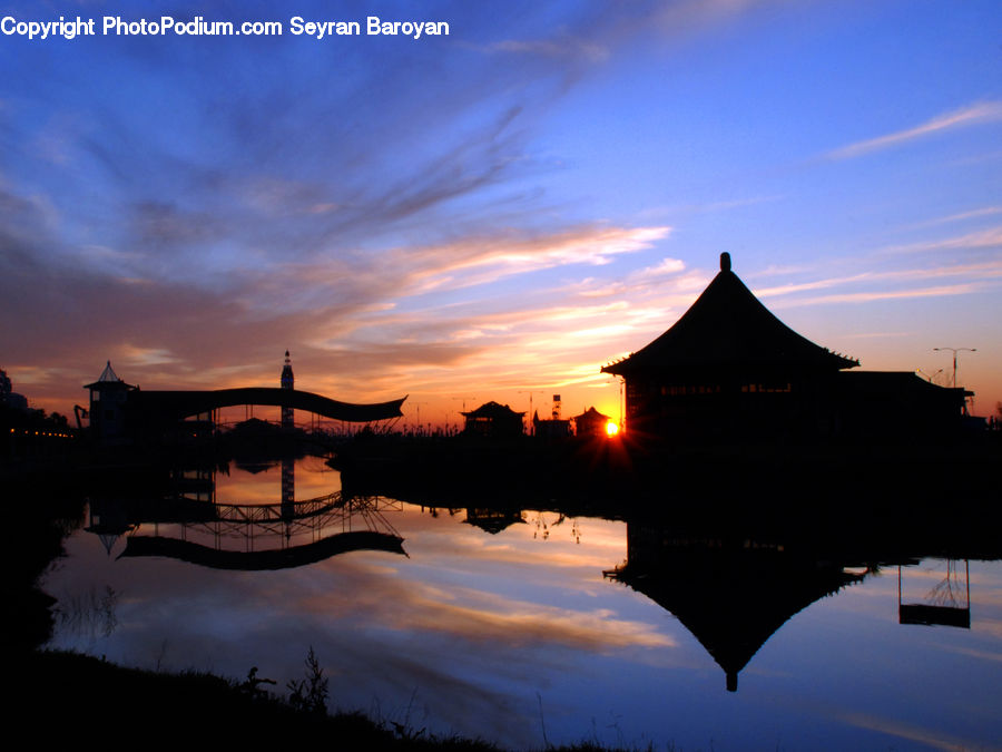 Dawn, Dusk, Sky, Sunrise, Sunset, Red Sky, Architecture