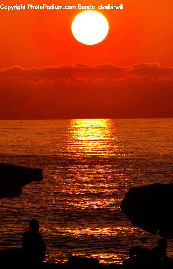 Silhouette, Sun, Dusk, Outdoors, Sky, Sunlight, Sunrise