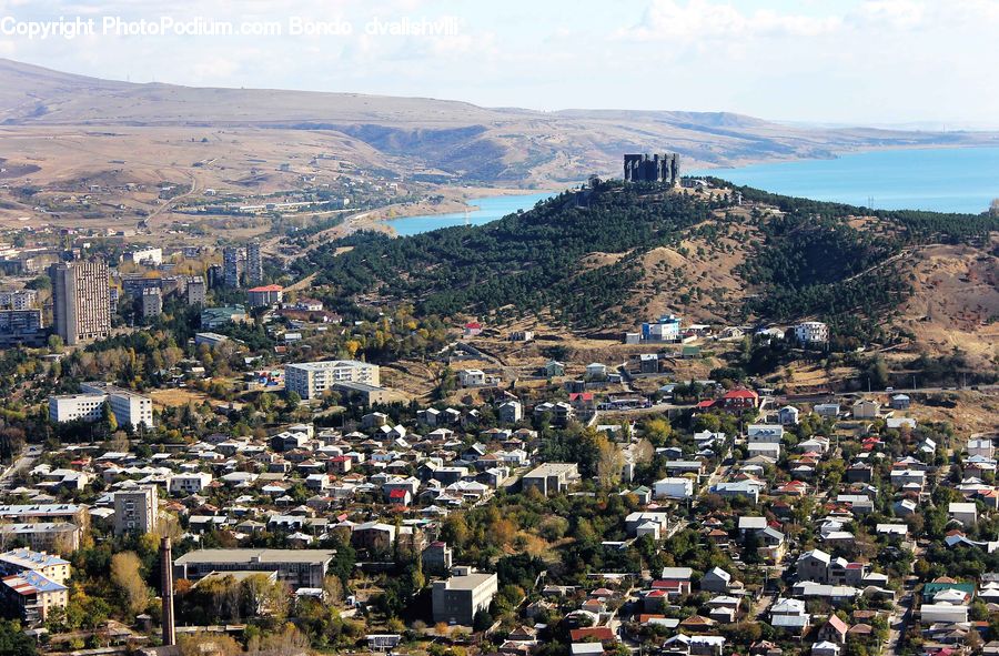 Aerial View, Building, Downtown, Town, Countryside, Outdoors, City