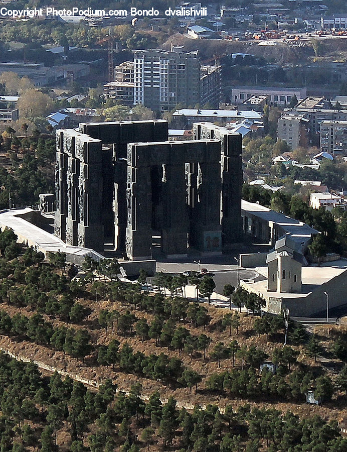 Aerial View, Building, Downtown, Town, Office Building, City, Metropolis
