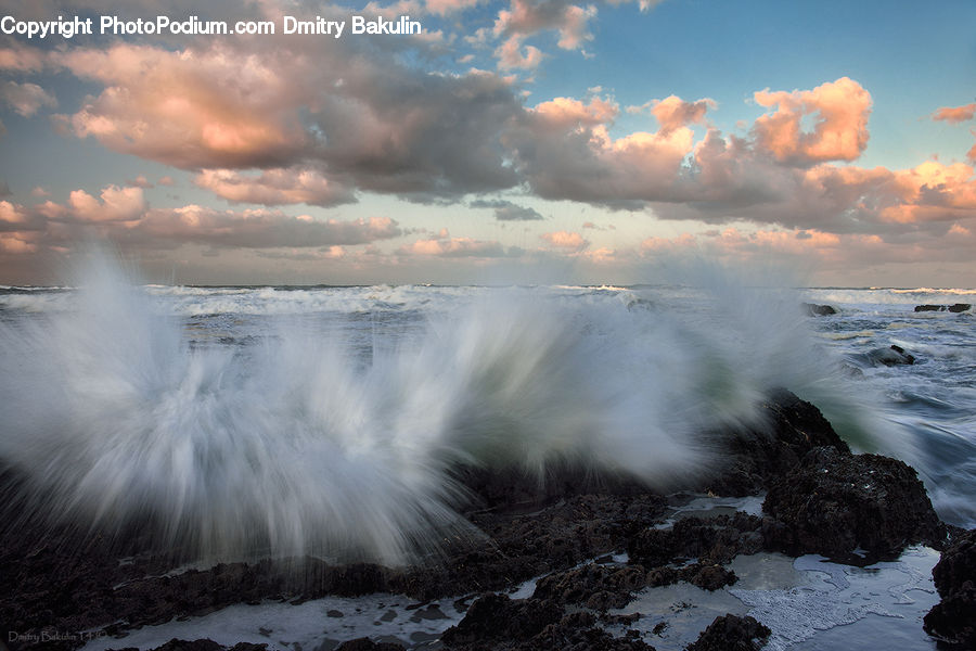 Outdoors, Sea, Sea Waves, Water, Ocean, Azure Sky, Cloud