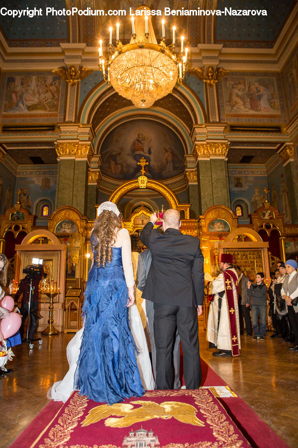 People, Person, Human, Chandelier, Lamp, Evening Dress, Gown