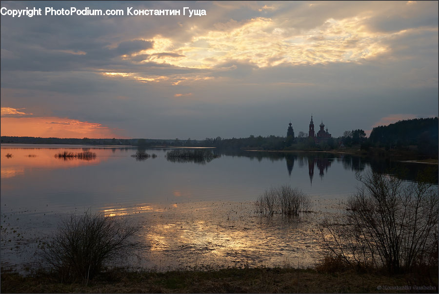 Dawn, Dusk, Sky, Sunrise, Sunset, Red Sky, Lake
