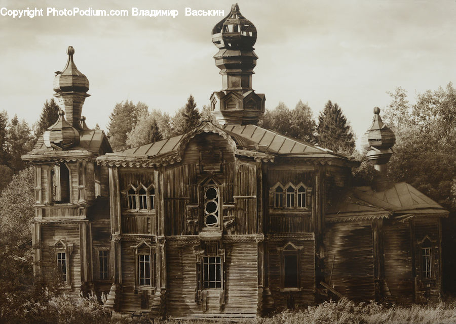 Architecture, Mansion, Tower, Cabin, Hut, Rural, Shack