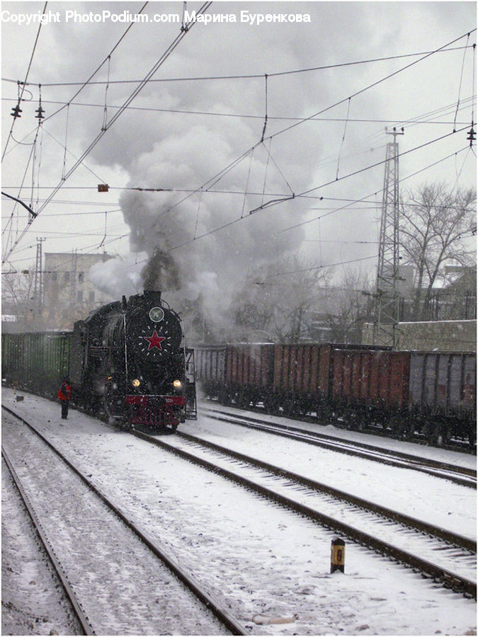 Train, Vehicle, Locomotive, Rail, Transportation, Train Track, Freight Car