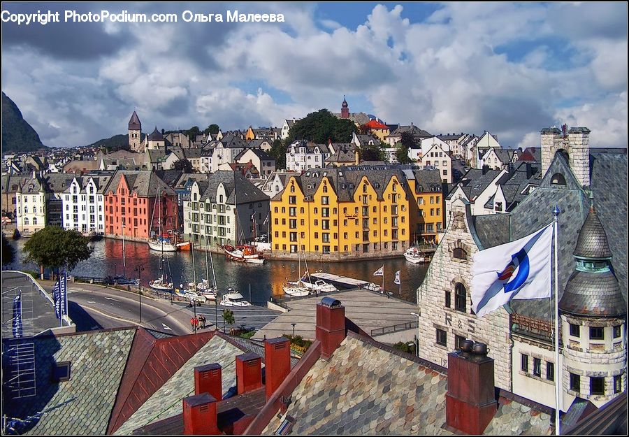 Collage, Poster, Architecture, Castle, Fort, City, Downtown