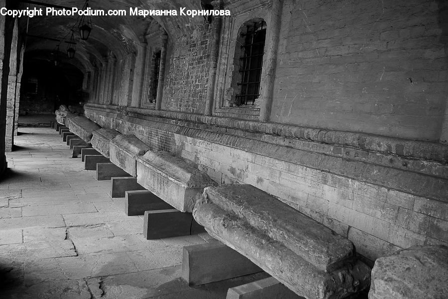 Bench, Boardwalk, Path, Pavement, Sidewalk, Walkway, Column