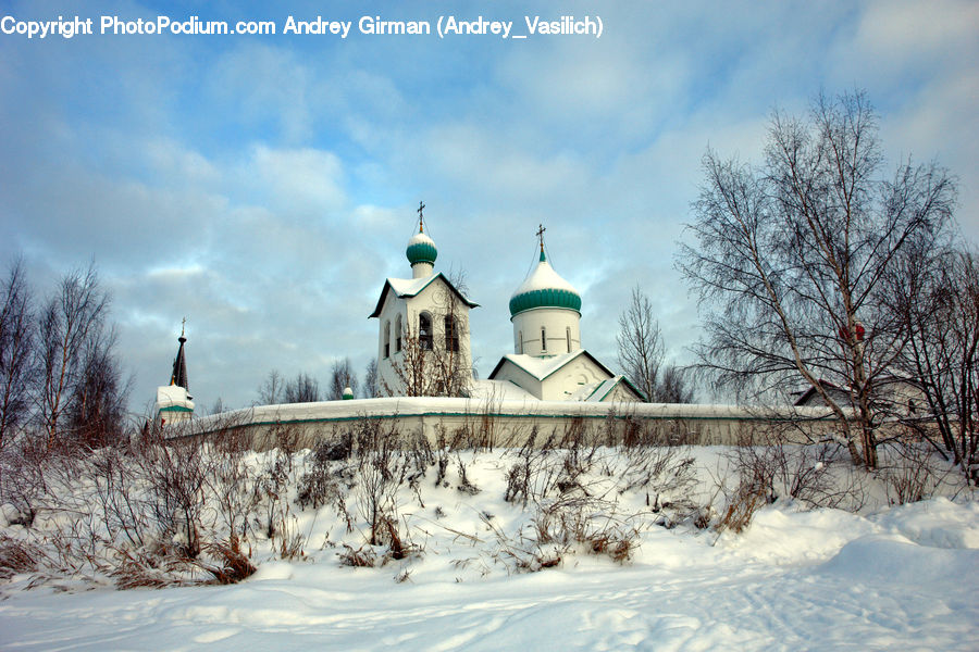 Architecture, Church, Worship, Blizzard, Outdoors, Snow, Weather