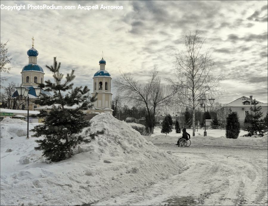 Ice, Outdoors, Snow, Architecture, Church, Worship, Plant