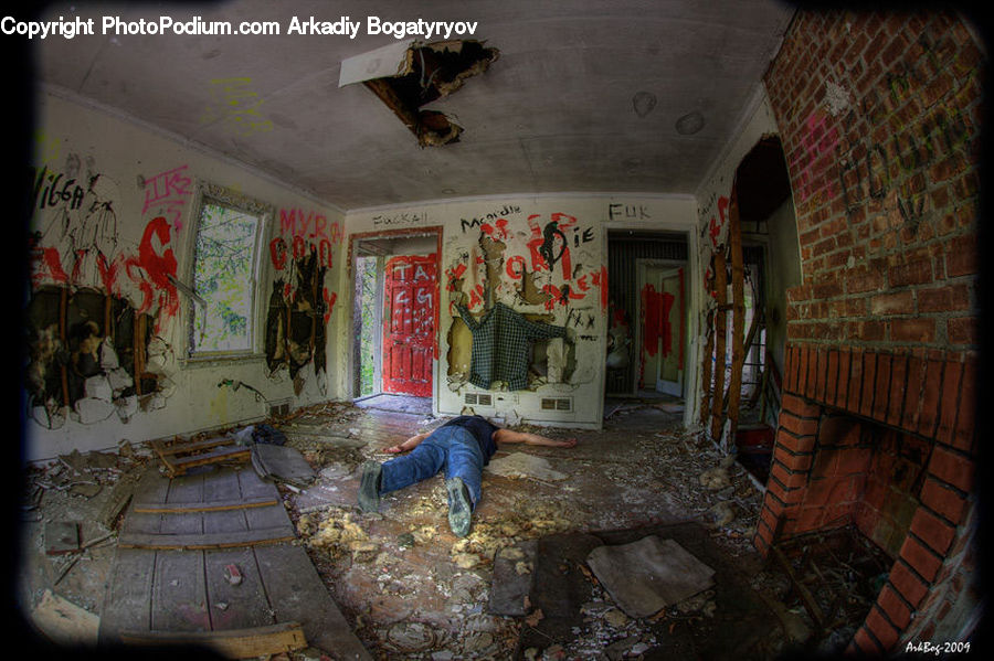 Art, Graffiti, Mural, Wall, Fireplace, Hearth, Banister