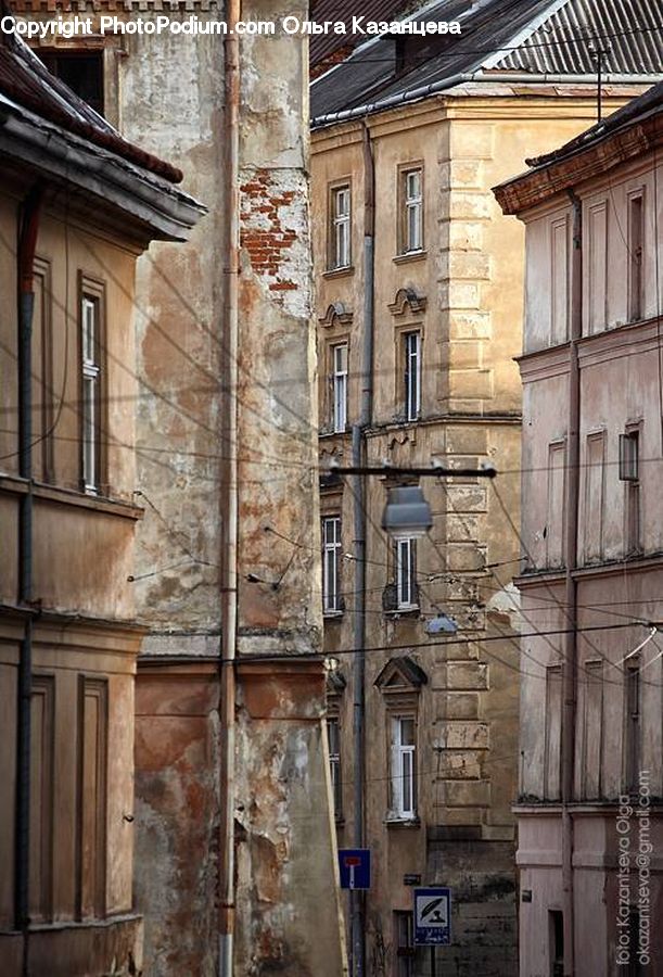 Alley, Alleyway, Road, Street, Town, Column, Pillar