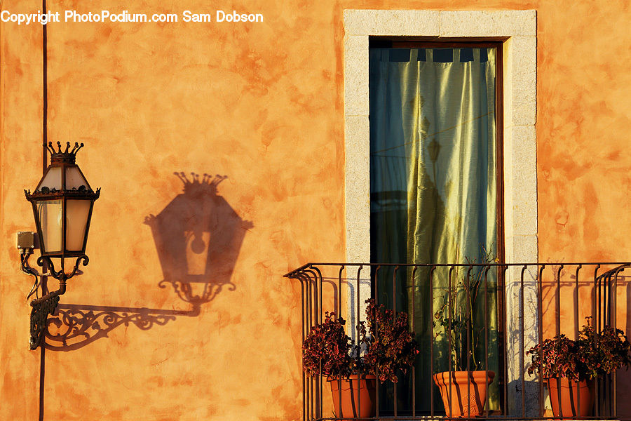 Balcony, Plant, Potted Plant, Flower Arrangement, Ikebana, Vase, Lamp