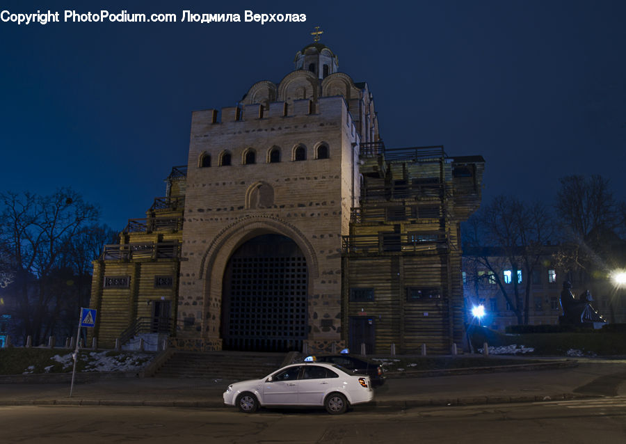 Automobile, Car, Vehicle, Arch, Cab, Taxi, Building
