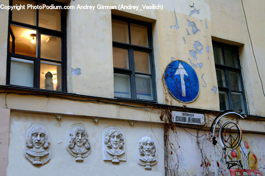 Head, Portrait, Window, Art, Sculpture, Statue, Balcony
