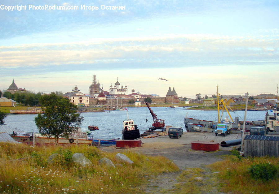 Architecture, Castle, Fort, Boat, Dinghy, Constriction Crane, Harbor