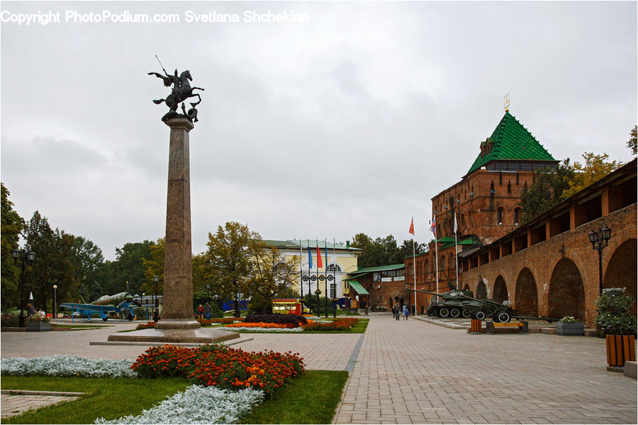 Architecture, Downtown, Plaza, Town Square, Town, Bell Tower, Clock Tower