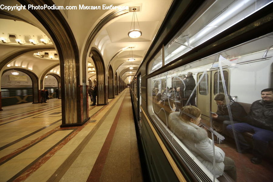 Subway, Train, Train Station, Vehicle, Crypt, Arch, Vault Ceiling
