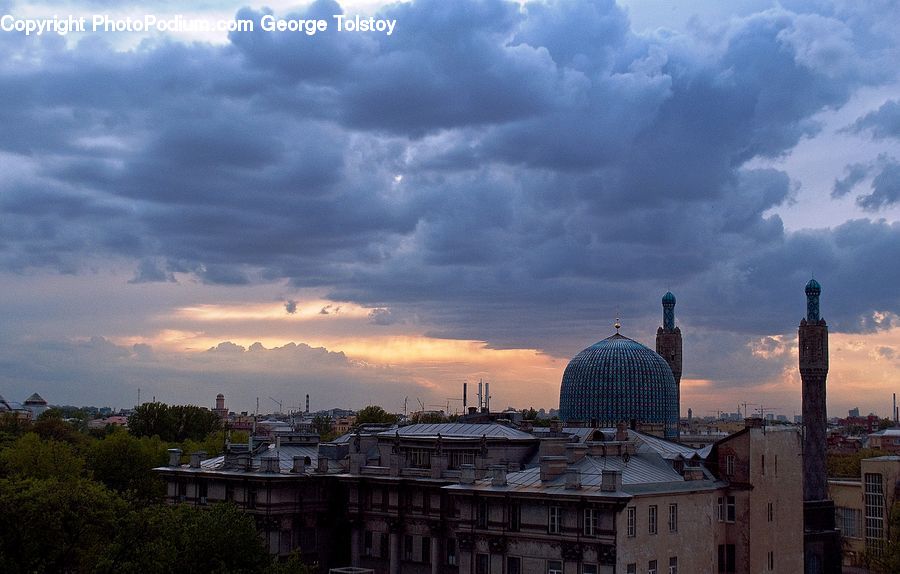 Architecture, Dome, Mosque, Worship, Building, Downtown, Neighborhood