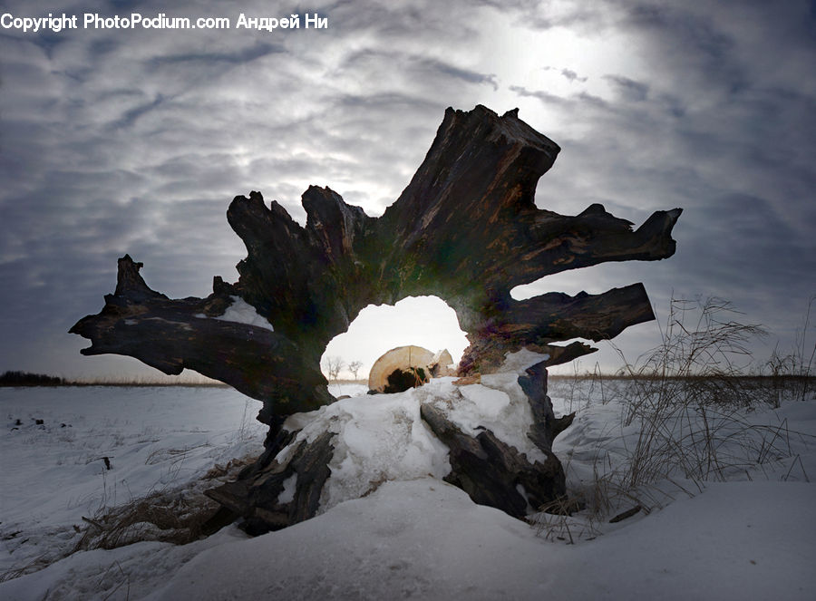 Ice, Outdoors, Snow, Hole, Rock, Coast, Cove
