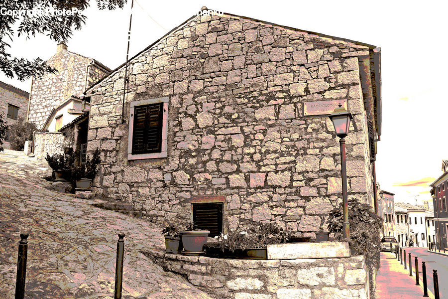 Building, Cottage, Housing, Brick, Cobblestone, Pavement, Walkway