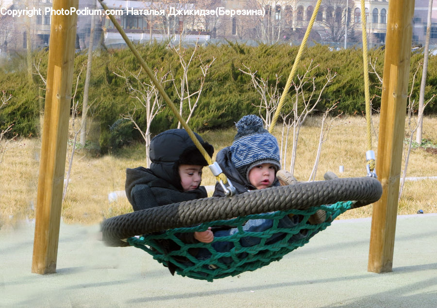 People, Person, Human, Playground, Swing, Grass, Plant