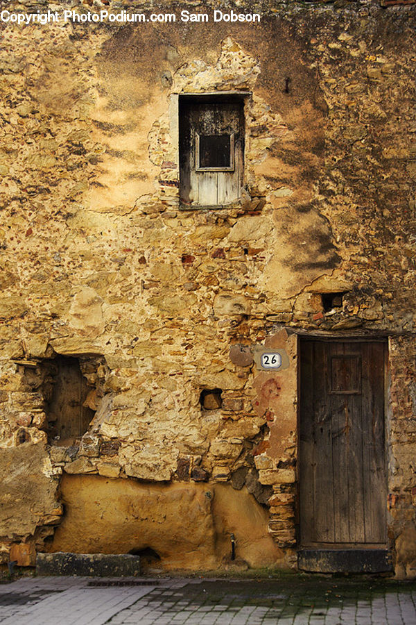 Hole, Fence, Wall, Ruins, Ground, Soil, Rock