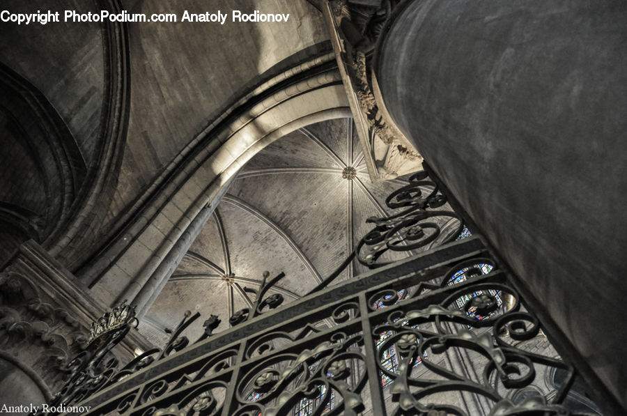 Light Fixture, Banister, Handrail, Architecture, Cathedral, Church, Worship
