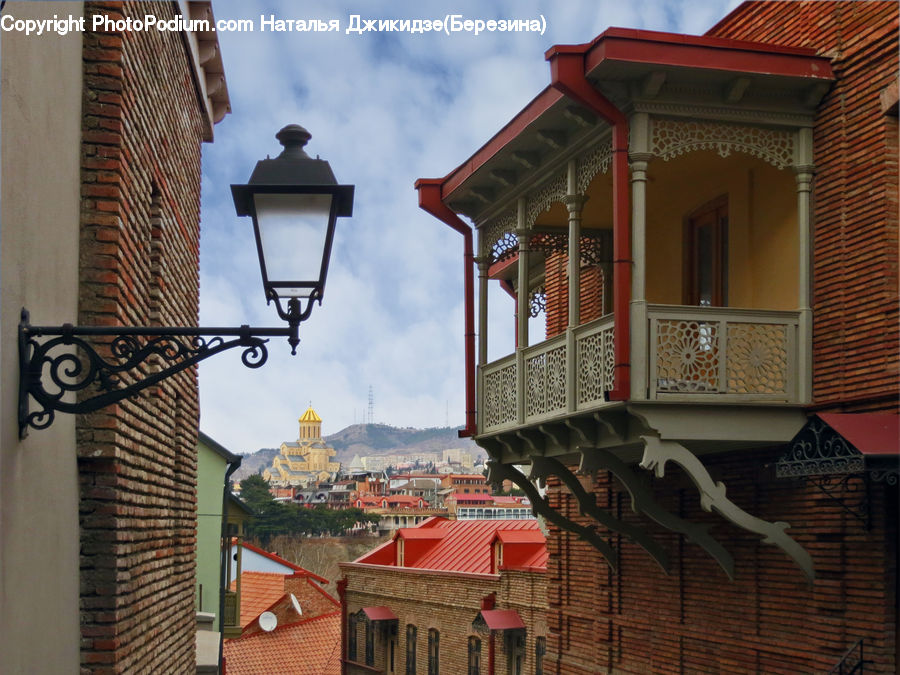 People, Person, Human, Balcony, Brick, Building, Downtown