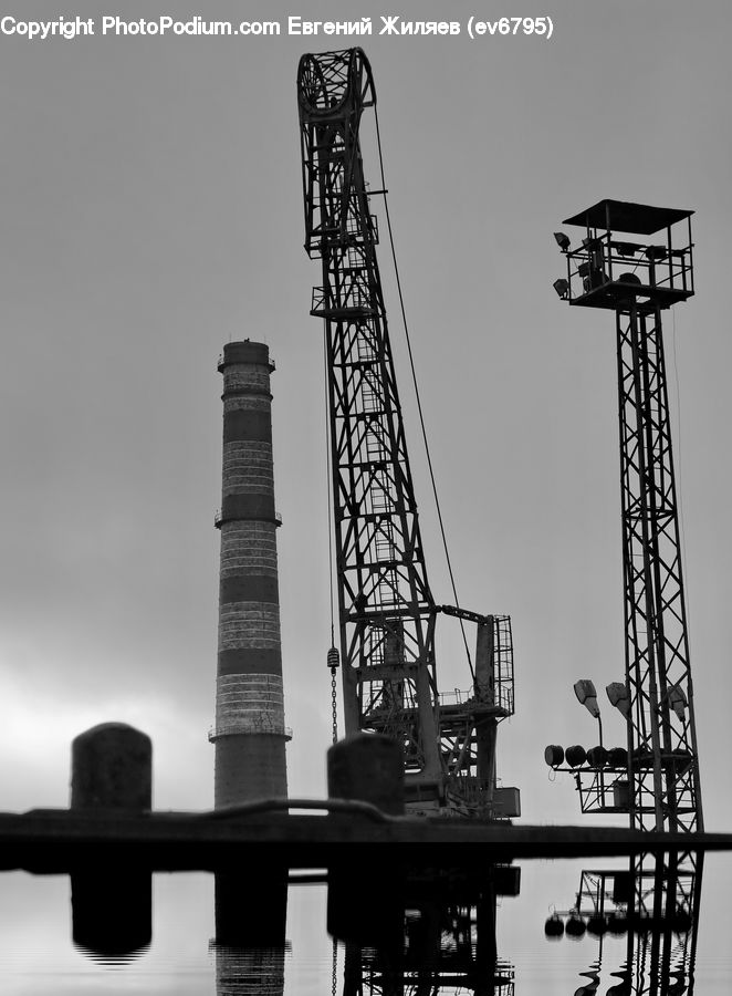 Cross, Constriction Crane, Collage, Poster, Silhouette, Dock, Landing