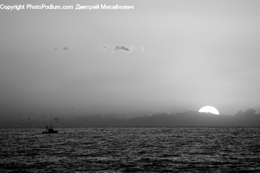 Outdoors, Sea, Water, Ocean, Silhouette