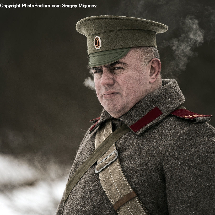 People, Person, Human, Smoke, Coat, Overcoat, Head