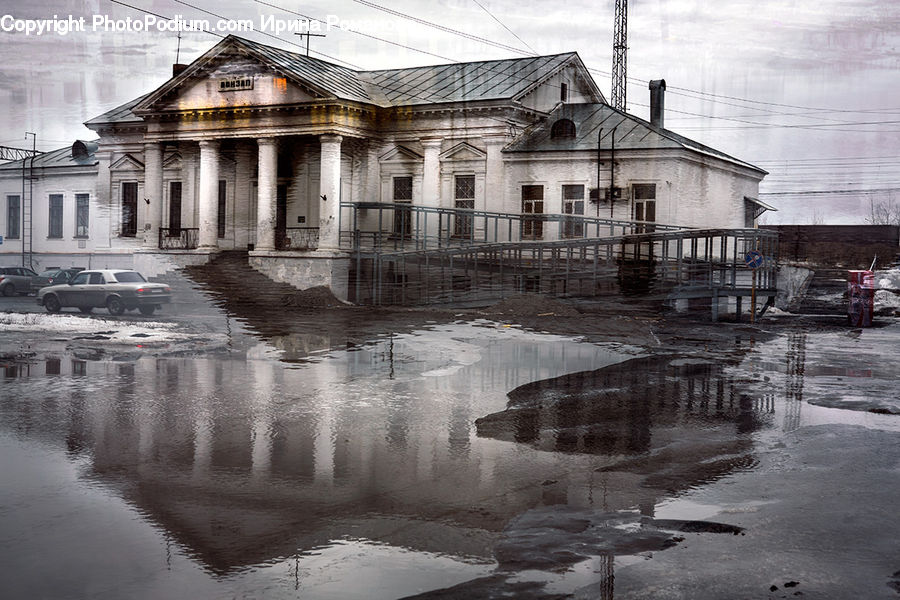 Architecture, Downtown, Plaza, Town Square, Mansion, Building, Town