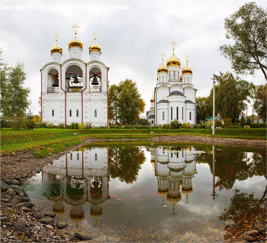 Puddle, Architecture, Bell Tower, Clock Tower, Tower, Housing, Monastery