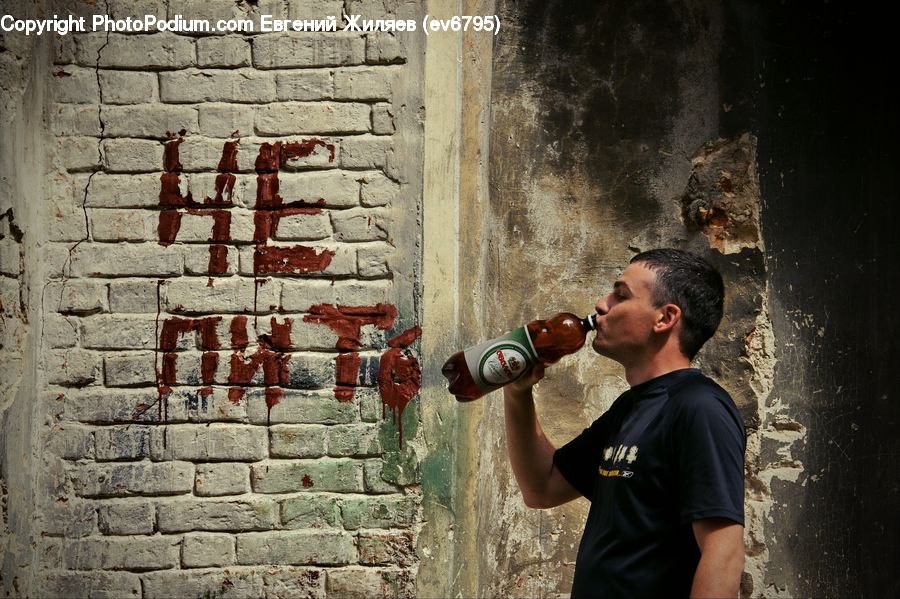 People, Person, Human, Brick, Head, Portrait, Beverage