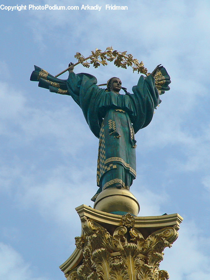 Art, Sculpture, Statue, Gargoyle, Building, Column, Pillar
