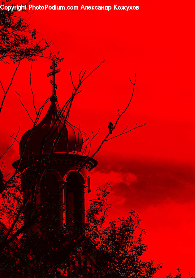 Dawn, Dusk, Red Sky, Sky, Sunrise, Sunset, Architecture