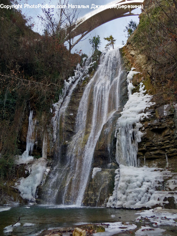 Outdoors, River, Water, Waterfall, Creek, Birch, Tree