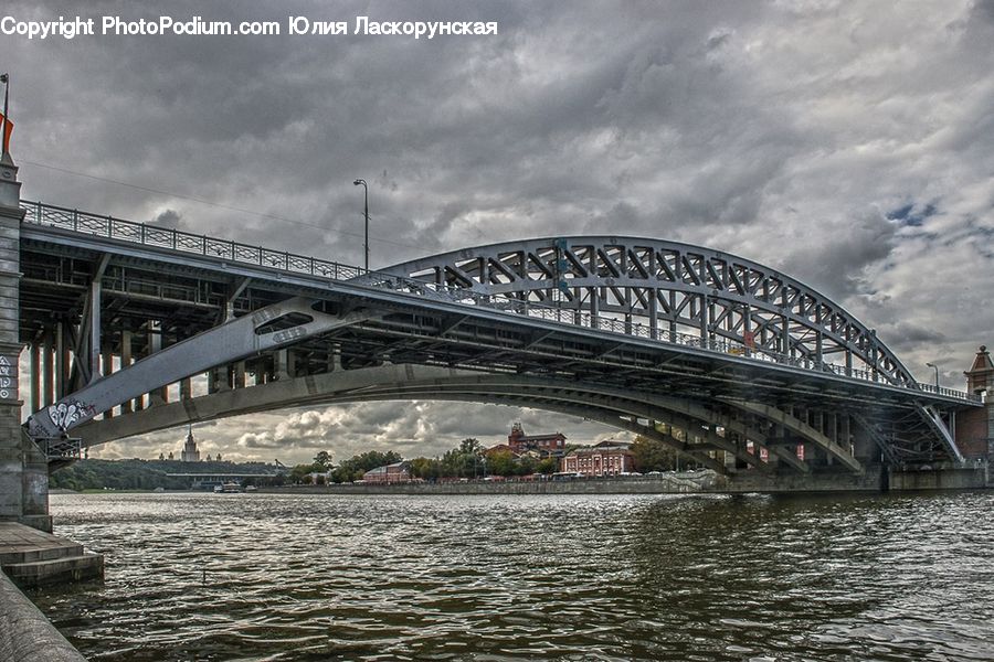 Bridge, City, Downtown, Urban, Harbor, Port, Waterfront