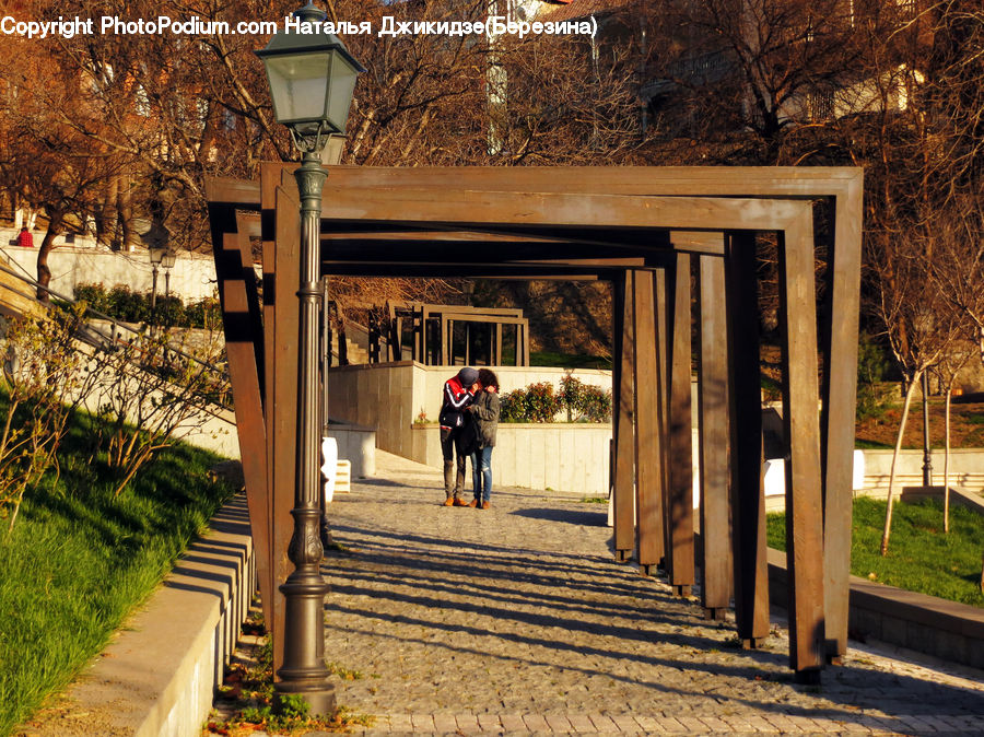 Patio, Bench, Gazebo, Path, Trail, Boardwalk, Pavement