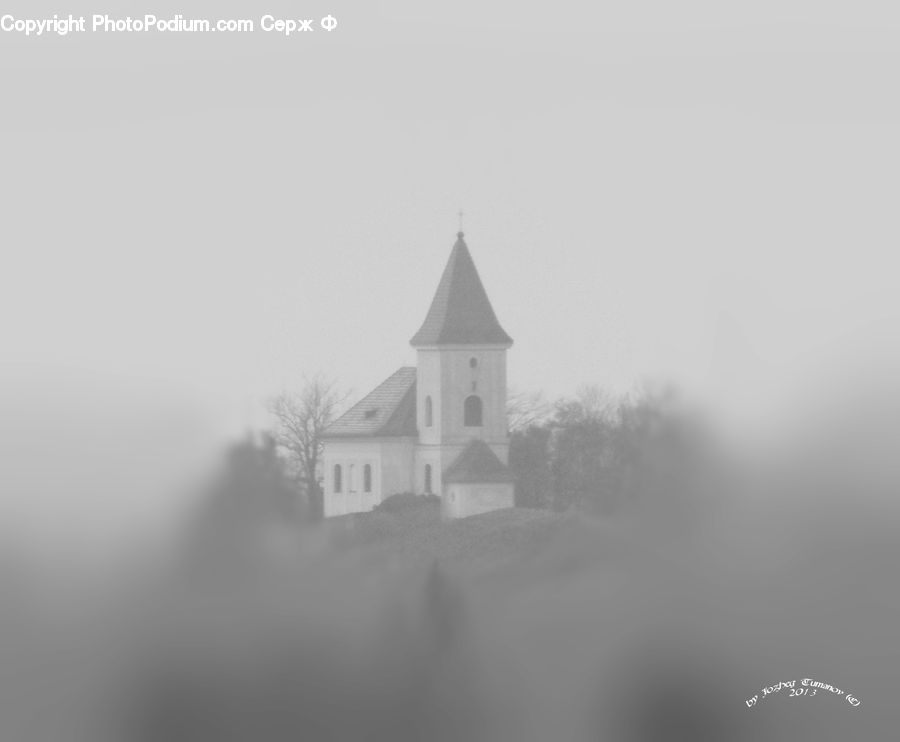 Architecture, Church, Worship, Fog, Spire, Steeple, Tower