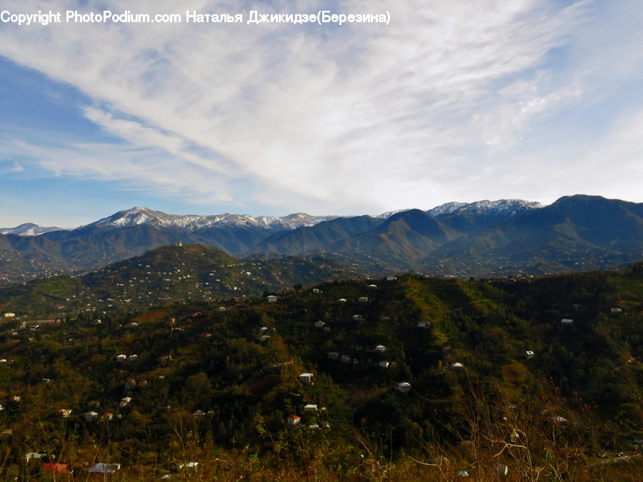Crest, Mountain, Outdoors, Peak, Mountain Range, Field, Grass