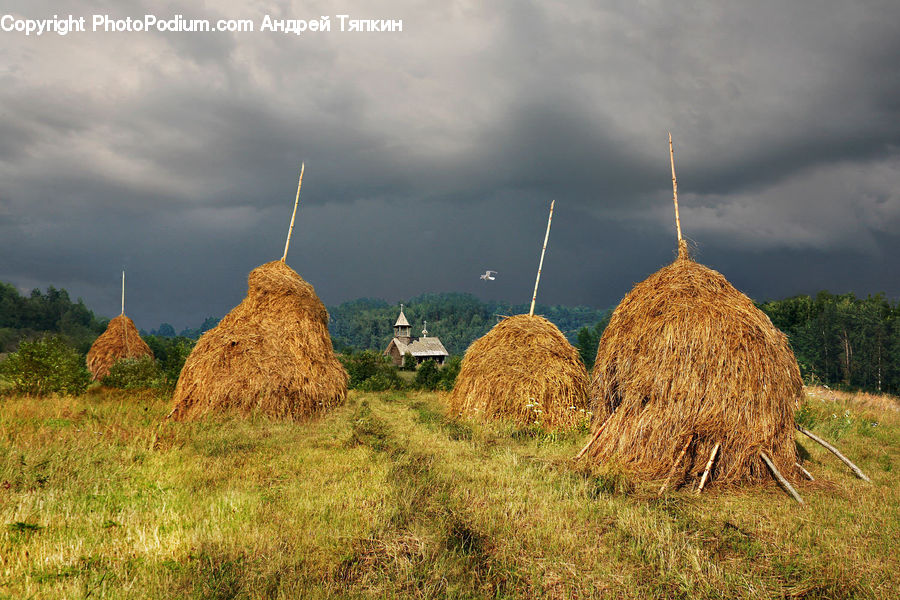 Countryside, Hay, Straw, Outdoors, Field, Grass, Grassland
