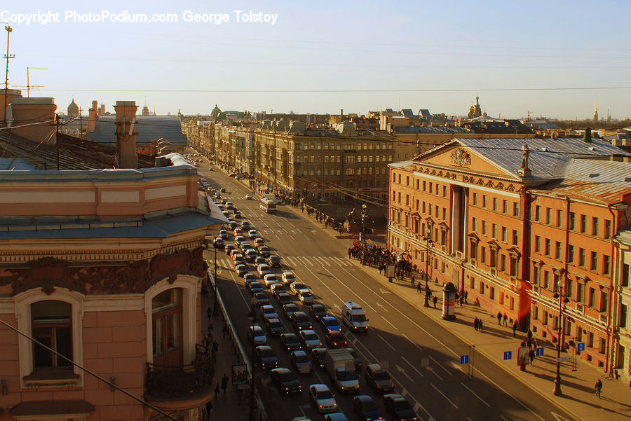 Roof, Aerial View, City, Downtown, Metropolis, Urban, Building