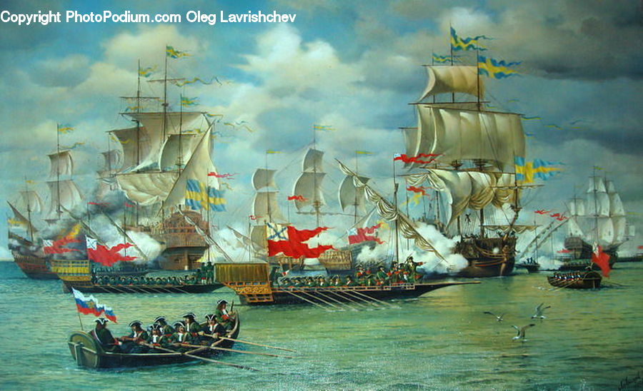 Boat, Watercraft, Gondola, Art, Painting, Ship, Vessel