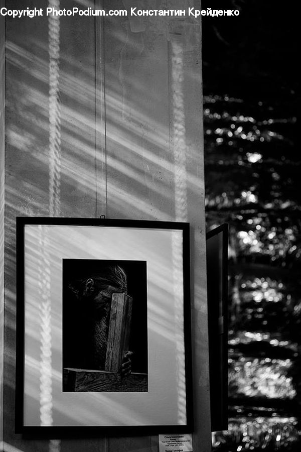 Fireplace, Hearth, Brick, Collage, Poster, Night, Outdoors